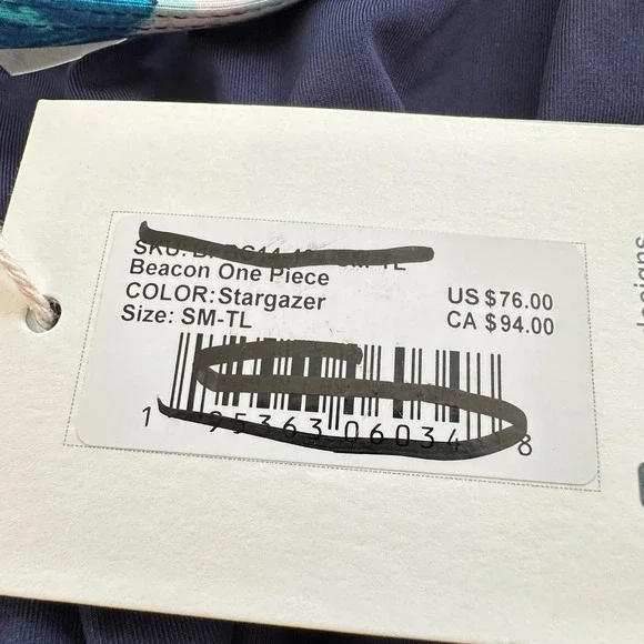 Carve Designs Beacon One Piece Swimsuit Stargazer Floral Print Small Tall - Picture 7 of 10